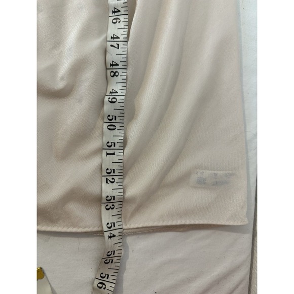 VTG 90s Olga Robe Womens XL Pale Pink Belted Nylon Long Maxi Lace Back - Picture 10 of 10